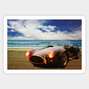 Shelby Cobra On The Beach Sticker